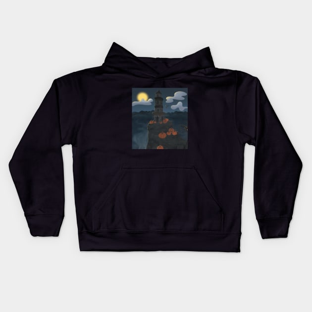 Vintage Halloween Town Kids Hoodie by Am'Tus